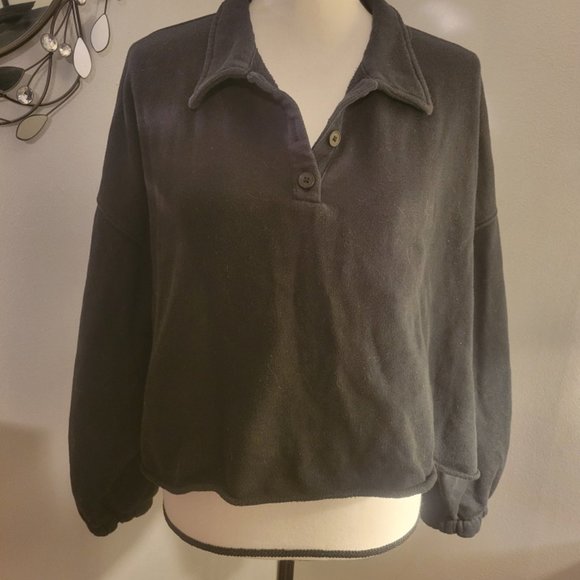 aerie Tops - Aerie Women's Cropped Black Sweatshirt Size Medium (M)